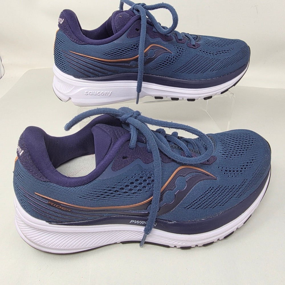 Saucony Ride 14 Womens Size 7 Running Shoes Blue Purple S10650-35 Excellent